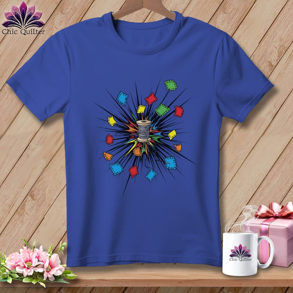 MyDesigns Physical Item S / Heather True Royal Exploding Patches ~ Relaxed Fit Tee