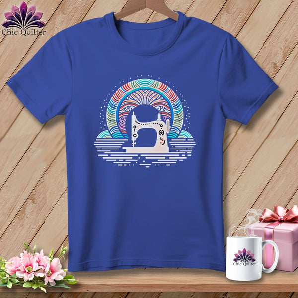 MyDesigns Physical Item S / Heather True Royal Feathered Stitches ~ Relaxed Fit Tee