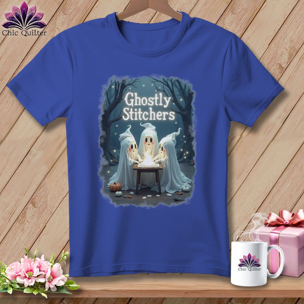 MyDesigns Physical Item S / Heather True Royal Ghostly Stitches ~ Relaxed Fit Tee