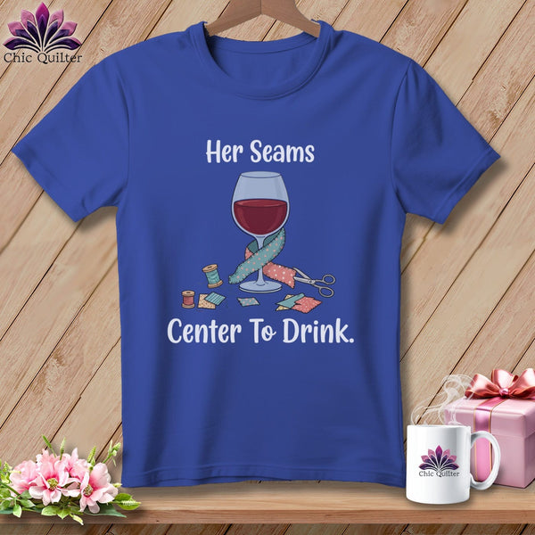 MyDesigns Physical Item S / Heather True Royal Her Seams Center to Drink. ~ Relaxed Fit Tee