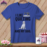 MyDesigns Physical Item S / Heather True Royal I Like Quilting and My Golden ~ Relaxed Fit Tee
