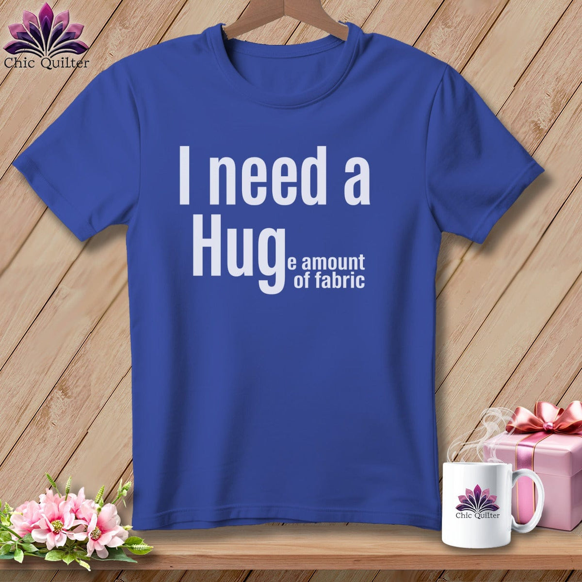 MyDesigns Physical Item S / Heather True Royal I Need a Hug(e Amount of Fabric) ~ Relaxed Fit Tee
