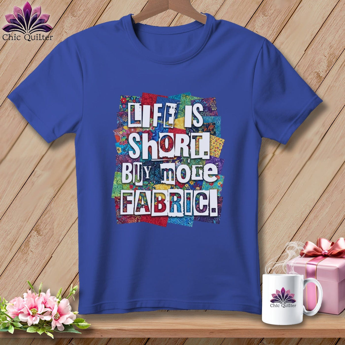 MyDesigns Physical Item S / Heather True Royal Life is Short. Buy More Fabric. ~ Relaxed Fit Tee