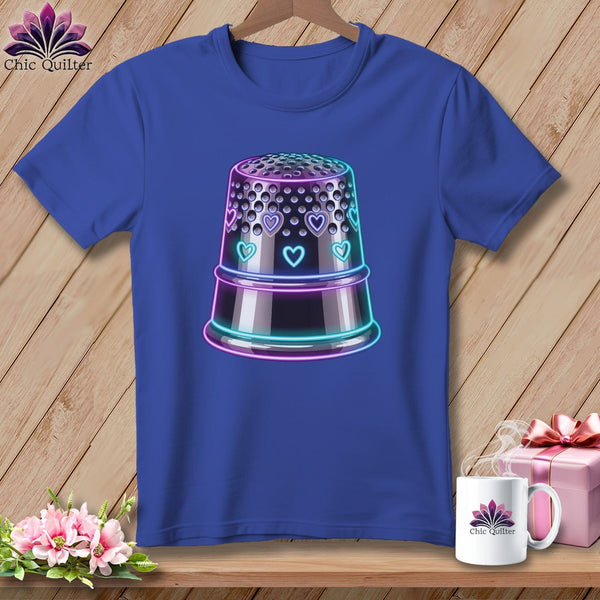 MyDesigns Physical Item S / Heather True Royal Neon Heart Thimble ~ Relaxed Fit Tee