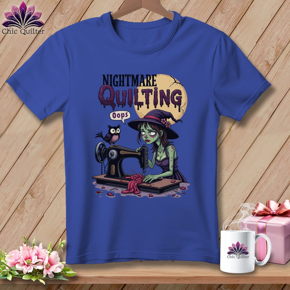 MyDesigns Physical Item S / Heather True Royal Nightmare Quilting ~ Relaxed Fit Tee