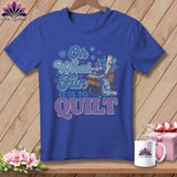 MyDesigns Physical Item S / Heather True Royal Oh What Fun It Is to Quilt ~ Relaxed Fit Tee
