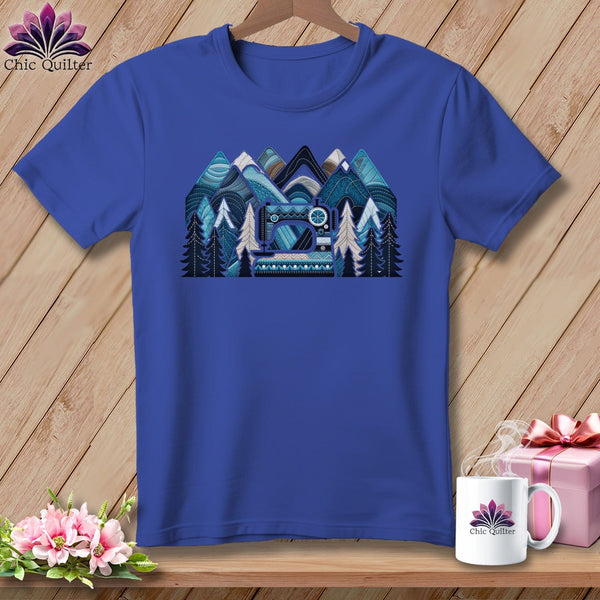 MyDesigns Physical Item S / Heather True Royal Patchwork Mountain Dreams ~ Relaxed Fit Tee
