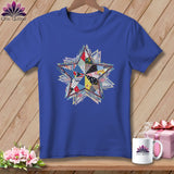 MyDesigns Physical Item S / Heather True Royal Patchwork Star ~ Relaxed Fit Tee