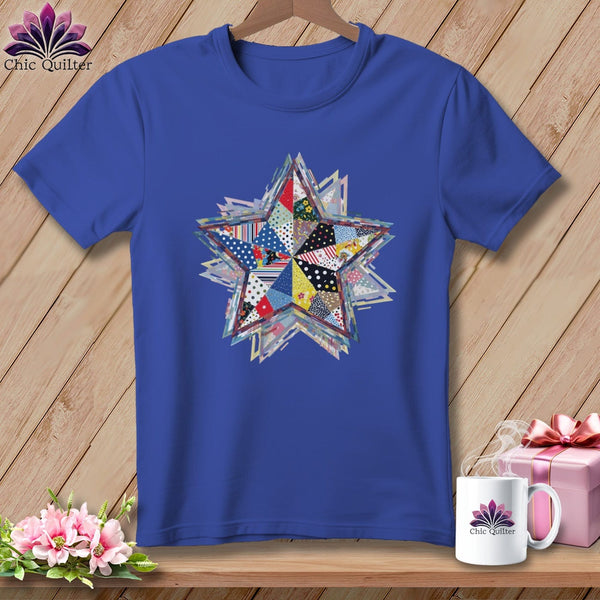 MyDesigns Physical Item S / Heather True Royal Patchwork Star ~ Relaxed Fit Tee