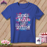 MyDesigns Physical Item S / Heather True Royal Peace Love and Fabric ~ Relaxed Fit Tee