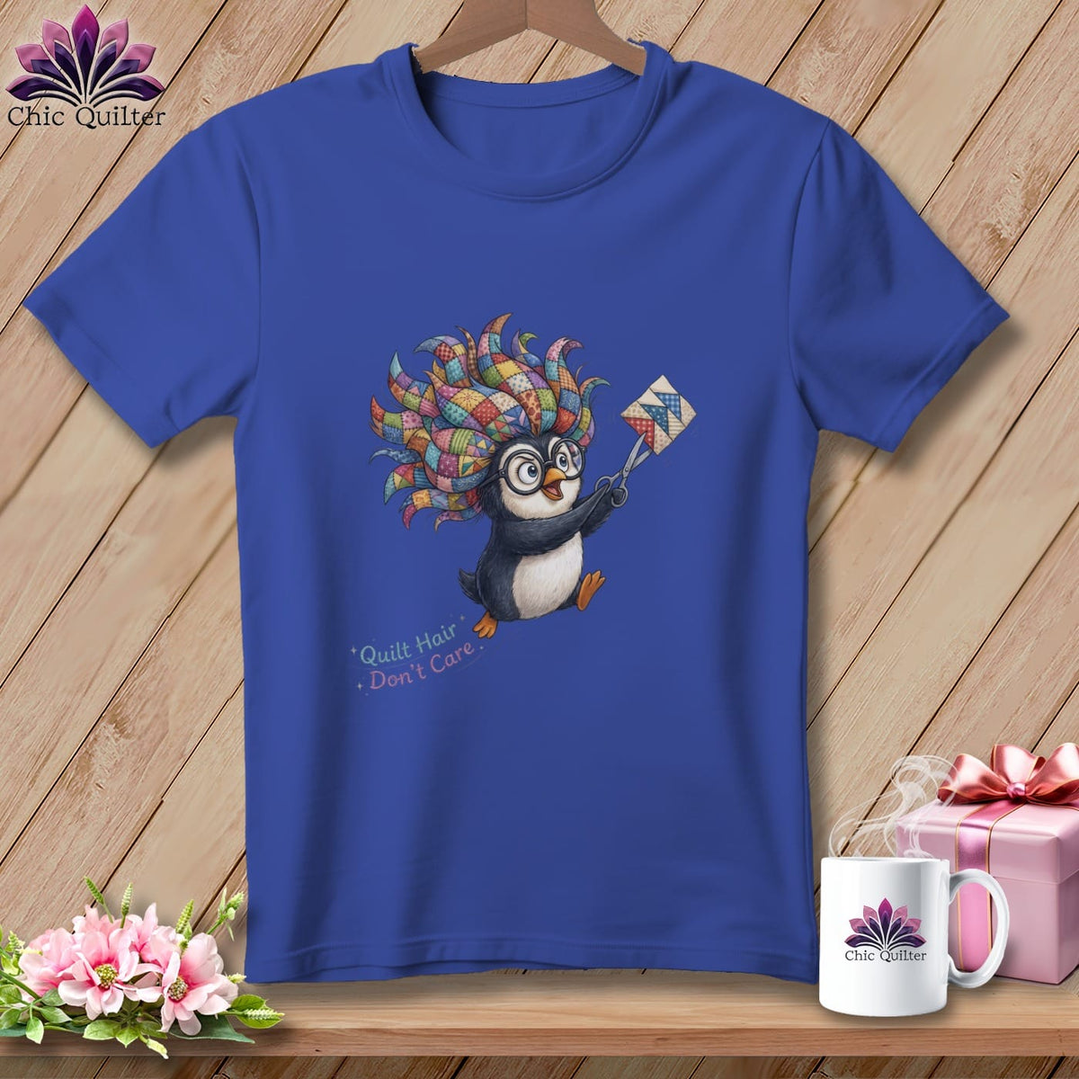 MyDesigns Physical Item S / Heather True Royal Penny's Flying Geese Chase ~ Relaxed Fit Tee