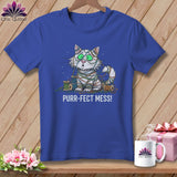 MyDesigns Physical Item S / Heather True Royal Purr ~ fect Mess! ~ Relaxed Fit Tee