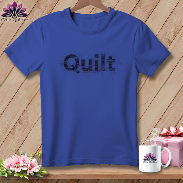 MyDesigns Physical Item S / Heather True Royal Quilt Accents ~ Relaxed Fit Tee