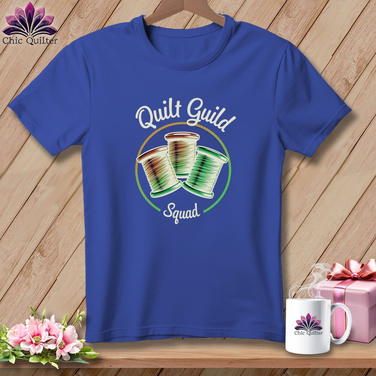 MyDesigns Physical Item S / Heather True Royal Quilt Guild Squad ~ Relaxed Fit Tee