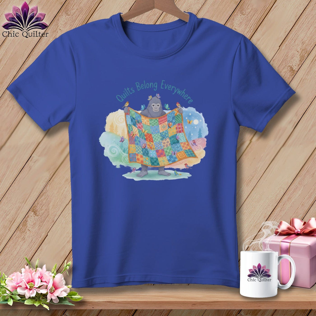 MyDesigns Physical Item S / Heather True Royal Quilts Belong Everywhere! ~ Relaxed Fit Tee