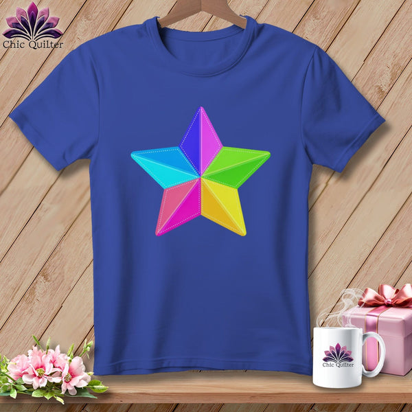 MyDesigns Physical Item S / Heather True Royal Rainbow Star ~ Relaxed Fit Tee