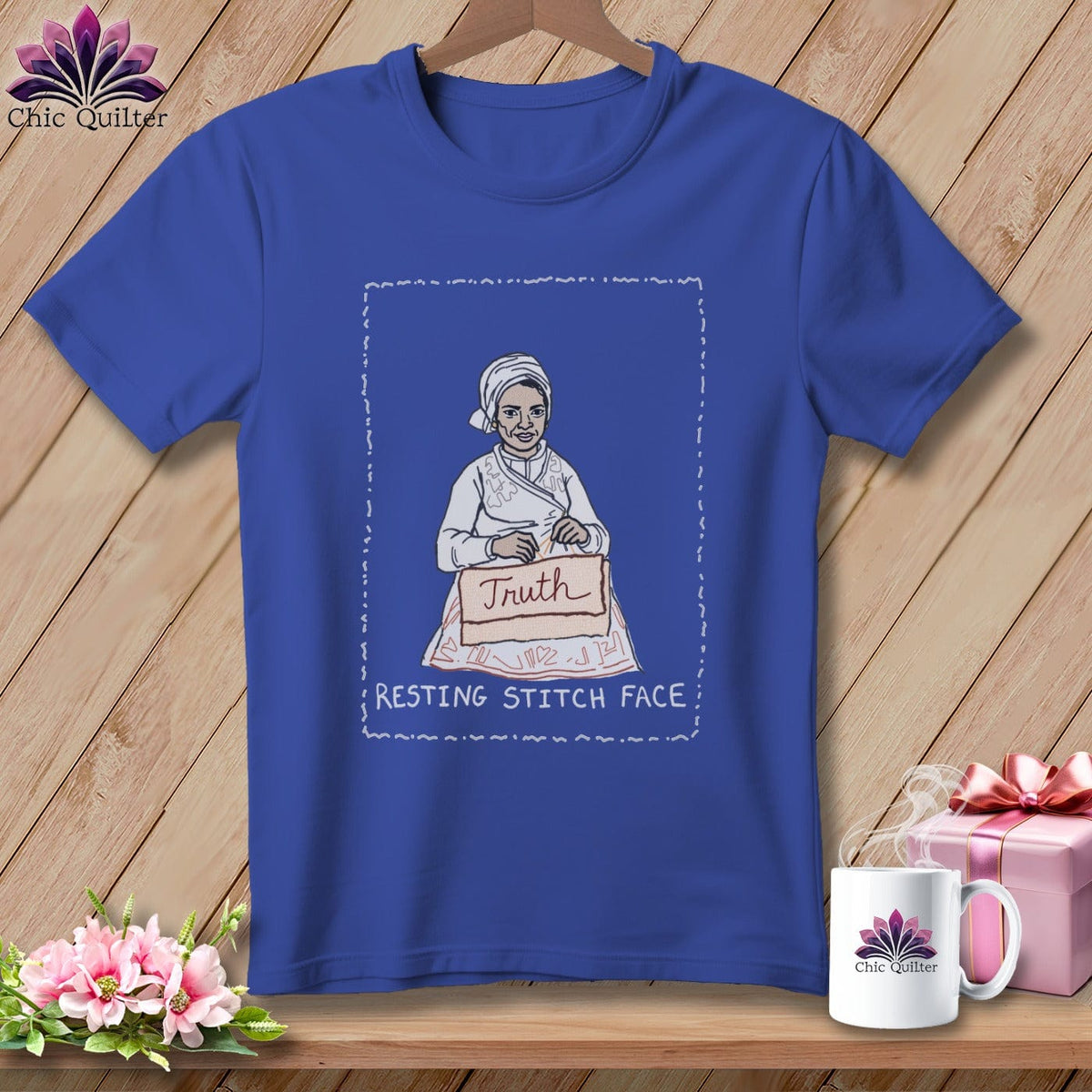 MyDesigns Physical Item S / Heather True Royal Sewjourner Truth - Resting Stitch Face ~ Relaxed Fit Tee