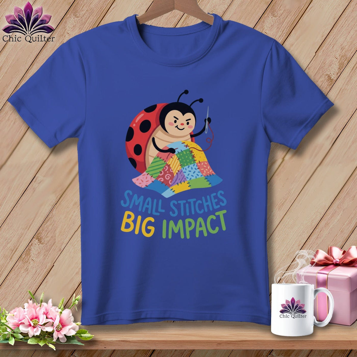 MyDesigns Physical Item S / Heather True Royal Small Stitches Big Impact ~ Relaxed Fit Tee