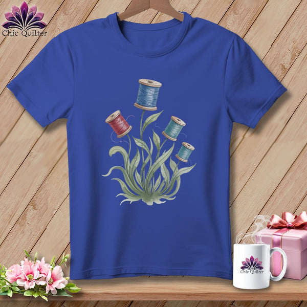 MyDesigns Physical Item S / Heather True Royal Spool Blooms ~ Relaxed Fit Tee