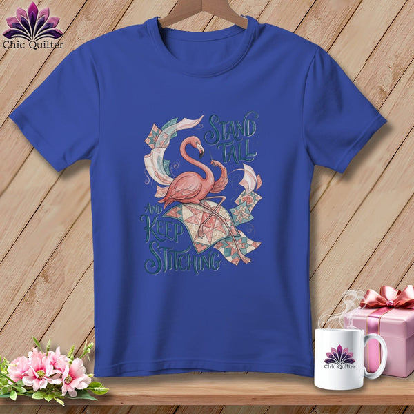 MyDesigns Physical Item S / Heather True Royal Stand Tall And Quilt ~ Relaxed Fit Tee