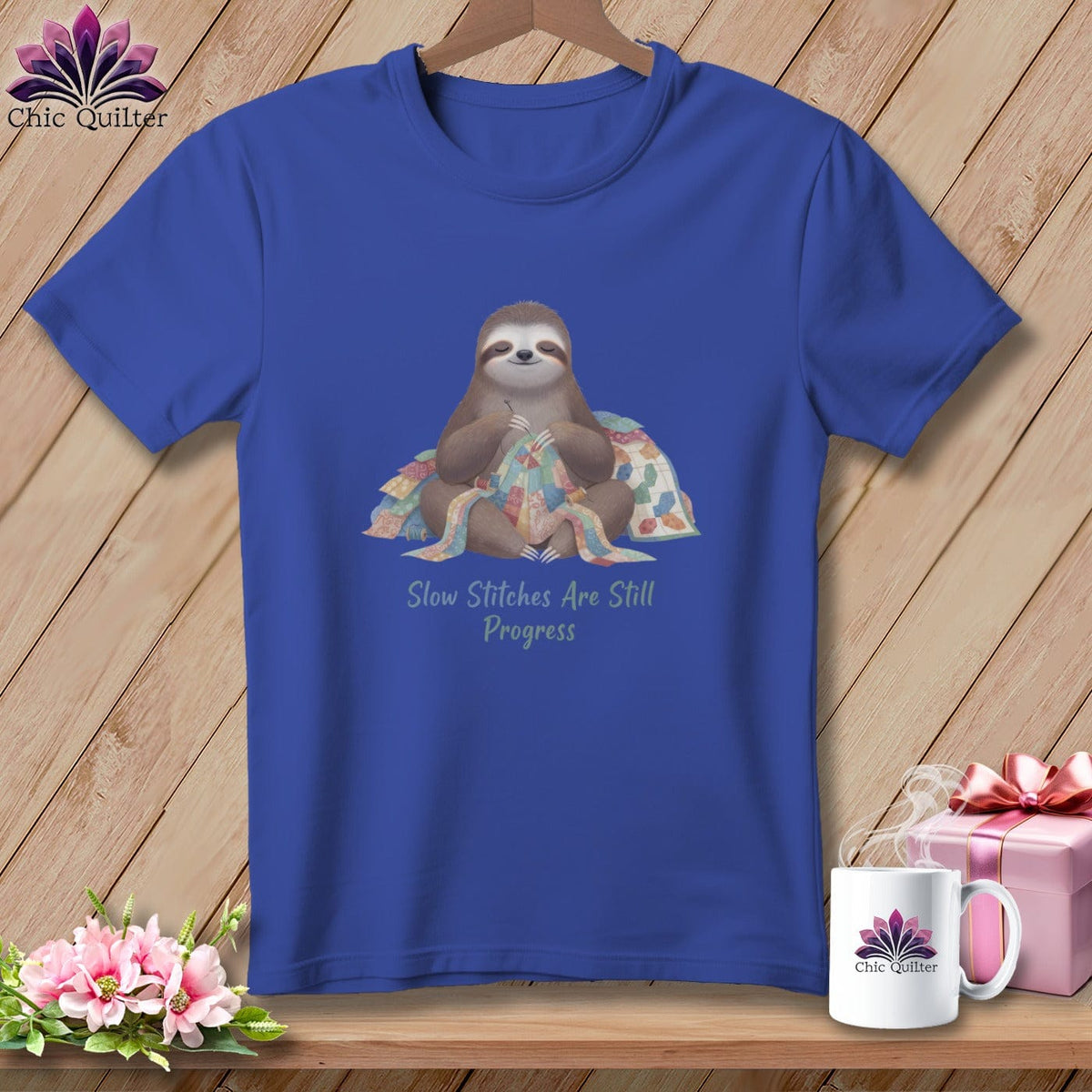 MyDesigns Physical Item S / Heather True Royal Stitch Sloth Vibes ~ Relaxed Fit Tee