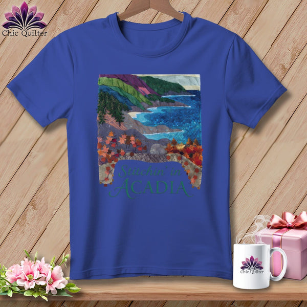 MyDesigns Physical Item S / Heather True Royal Stitchin' in Acadia National Park ~ Relaxed Fit Tee