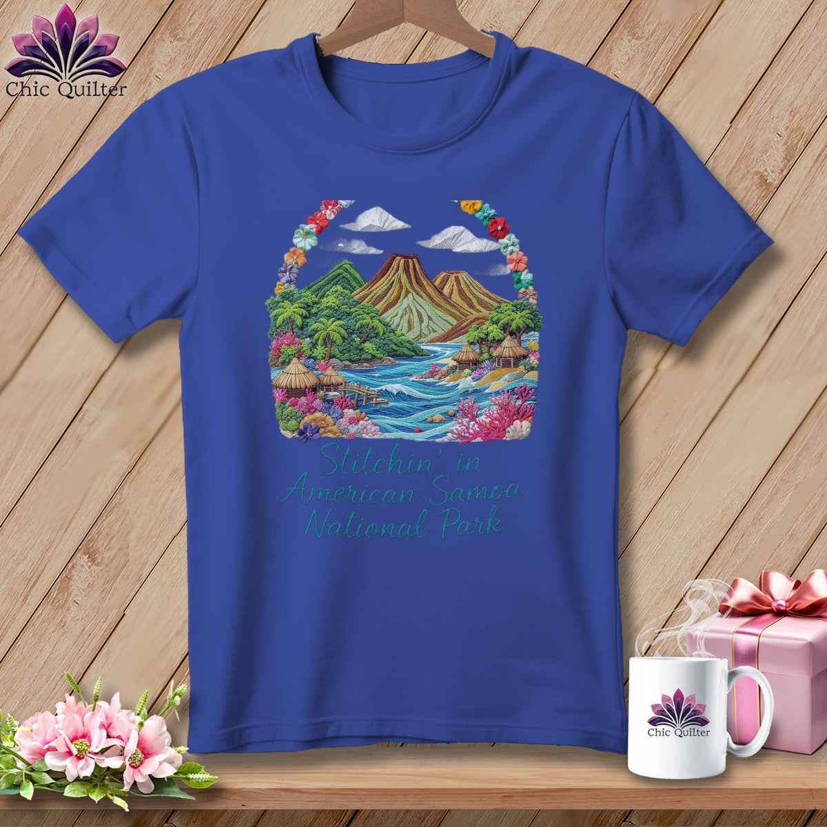 MyDesigns Physical Item S / Heather True Royal Stitchin' in American Samoa National Park ~ Relaxed Fit Tee