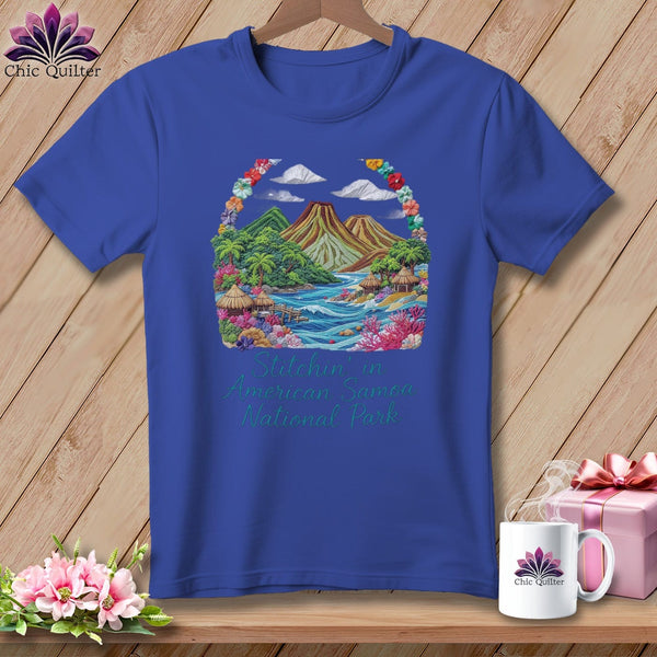 MyDesigns Physical Item S / Heather True Royal Stitchin' in American Samoa National Park ~ Relaxed Fit Tee