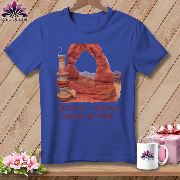 MyDesigns Physical Item S / Heather True Royal Stitchin' in Arches National Park ~ Relaxed Fit Tee