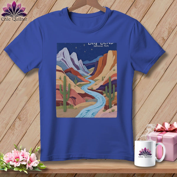 MyDesigns Physical Item S / Heather True Royal Stitchin' in Big Bend National Park ~ Relaxed Fit Tee