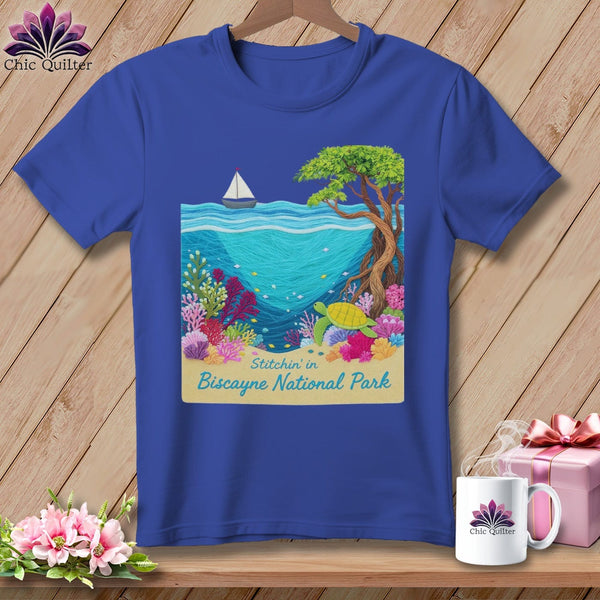 MyDesigns Physical Item S / Heather True Royal Stitchin' in Biscayne National Park ~ Relaxed Fit Tee
