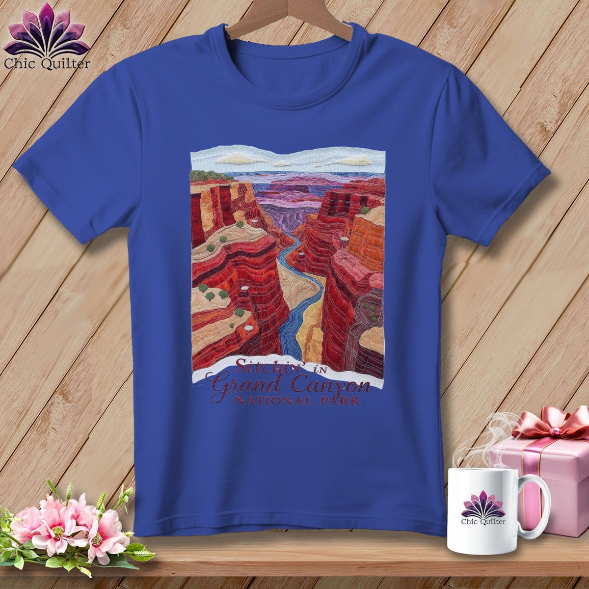MyDesigns Physical Item S / Heather True Royal Stitchin' in Grand Canyon National Park ~ Relaxed Fit Tee