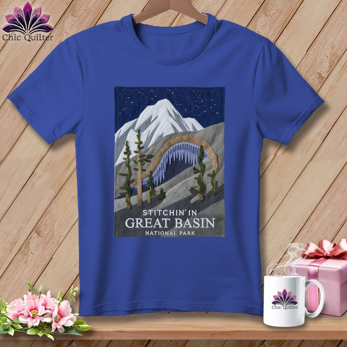 MyDesigns Physical Item S / Heather True Royal Stitchin' in Great Basin National Park ~ Relaxed Fit Tee