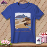 MyDesigns Physical Item S / Heather True Royal Stitchin' in Great Sand Dunes National Park and Preserve ~ Relaxed Fit Tee