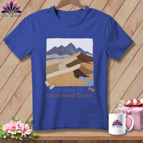 MyDesigns Physical Item S / Heather True Royal Stitchin' in Great Sand Dunes National Park and Preserve ~ Relaxed Fit Tee