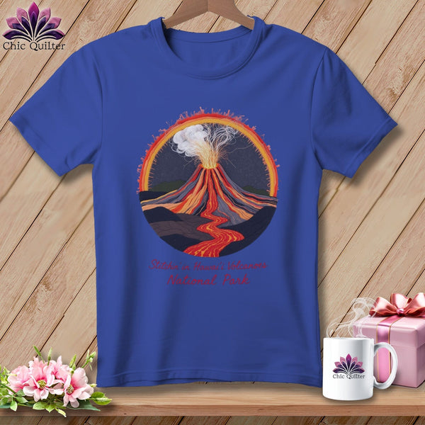 MyDesigns Physical Item S / Heather True Royal Stitchin' in Hawaii Volcanoes National Park ~ Relaxed Fit Tee