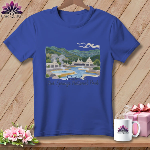 MyDesigns Physical Item S / Heather True Royal Stitchin' in Hot Springs National Park ~ Relaxed Fit Tee