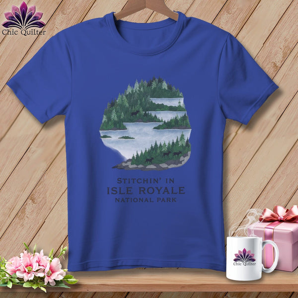 MyDesigns Physical Item S / Heather True Royal Stitchin' in Isle Royale National Park ~ Relaxed Fit Tee