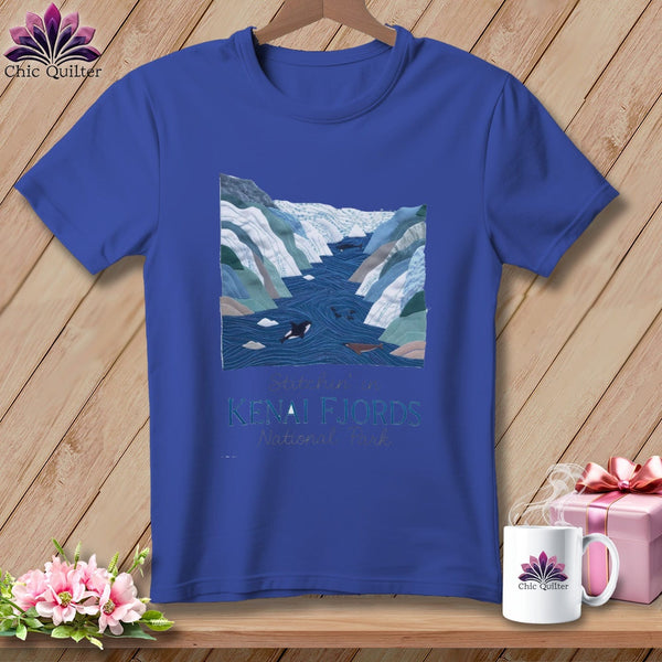 MyDesigns Physical Item S / Heather True Royal Stitchin' in Kenai Fjords National Park ~ Relaxed Fit Tee