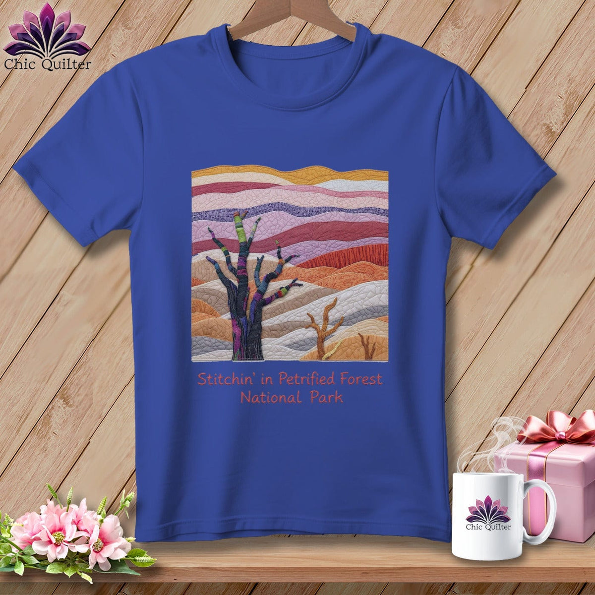 MyDesigns Physical Item S / Heather True Royal Stitchin' in Petrified Forest National Park ~ Relaxed Fit Tee