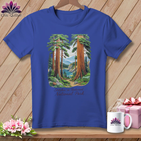 MyDesigns Physical Item S / Heather True Royal Stitchin' in Redwood National Park ~ Relaxed Fit Tee