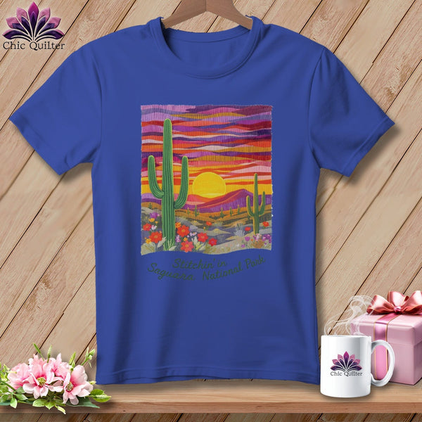 MyDesigns Physical Item S / Heather True Royal Stitchin' in Saguaro National Park ~ Relaxed Fit Tee