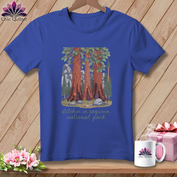MyDesigns Physical Item S / Heather True Royal Stitchin' in Sequoia National Park ~ Relaxed Fit Tee