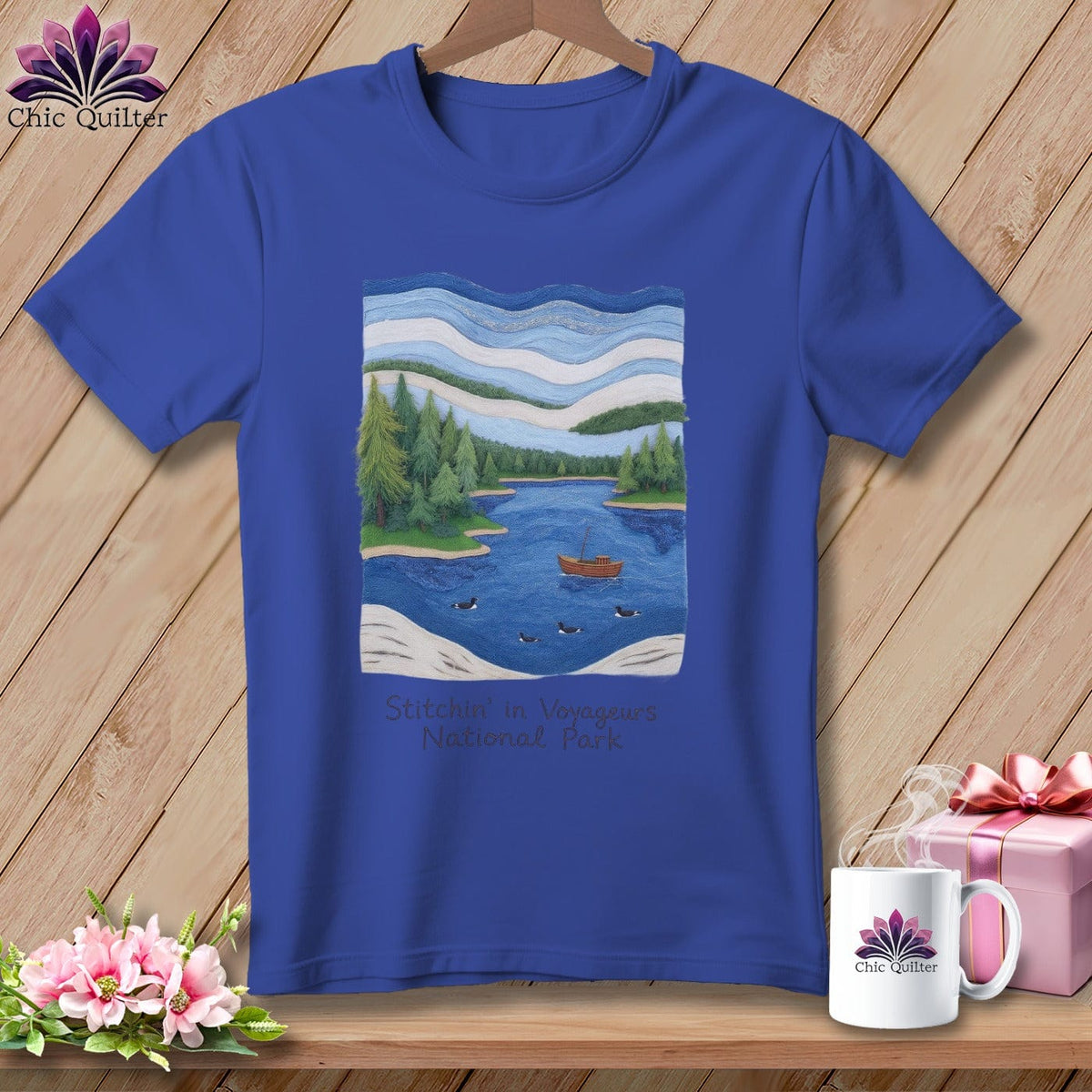 MyDesigns Physical Item S / Heather True Royal Stitchin' in Voyageurs National Park ~ Relaxed Fit Tee