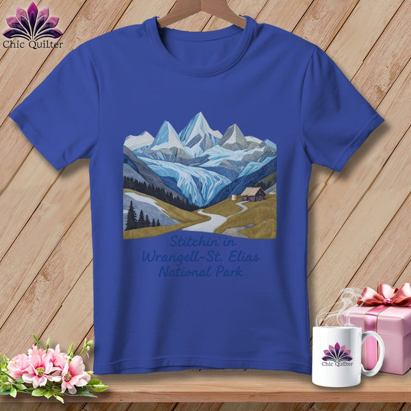 MyDesigns Physical Item S / Heather True Royal Stitchin' in Wrangell–St. Elias National Park and Preserve ~ Relaxed Fit Tee