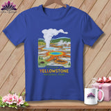 MyDesigns Physical Item S / Heather True Royal Stitchin' in Yellowstone National Park ~ Relaxed Fit Tee