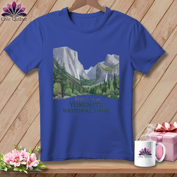 MyDesigns Physical Item S / Heather True Royal Stitchin' in Yosemite National Park ~ Relaxed Fit Tee