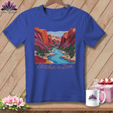 MyDesigns Physical Item S / Heather True Royal Stitchin' in Zion National Park ~ Relaxed Fit Tee