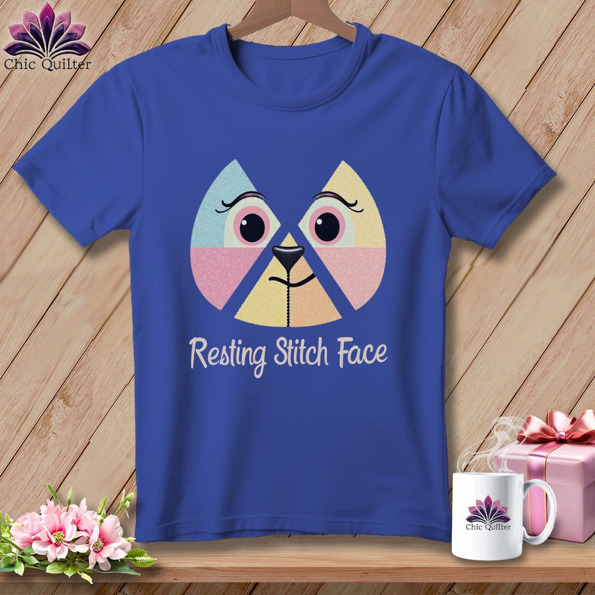 MyDesigns Physical Item S / Heather True Royal Stitchy Face - Resting Stitch Face ~ Relaxed Fit Tee