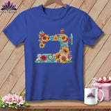 MyDesigns Physical Item S / Heather True Royal Sunflower Sew Dayz ~ Relaxed Fit Tee